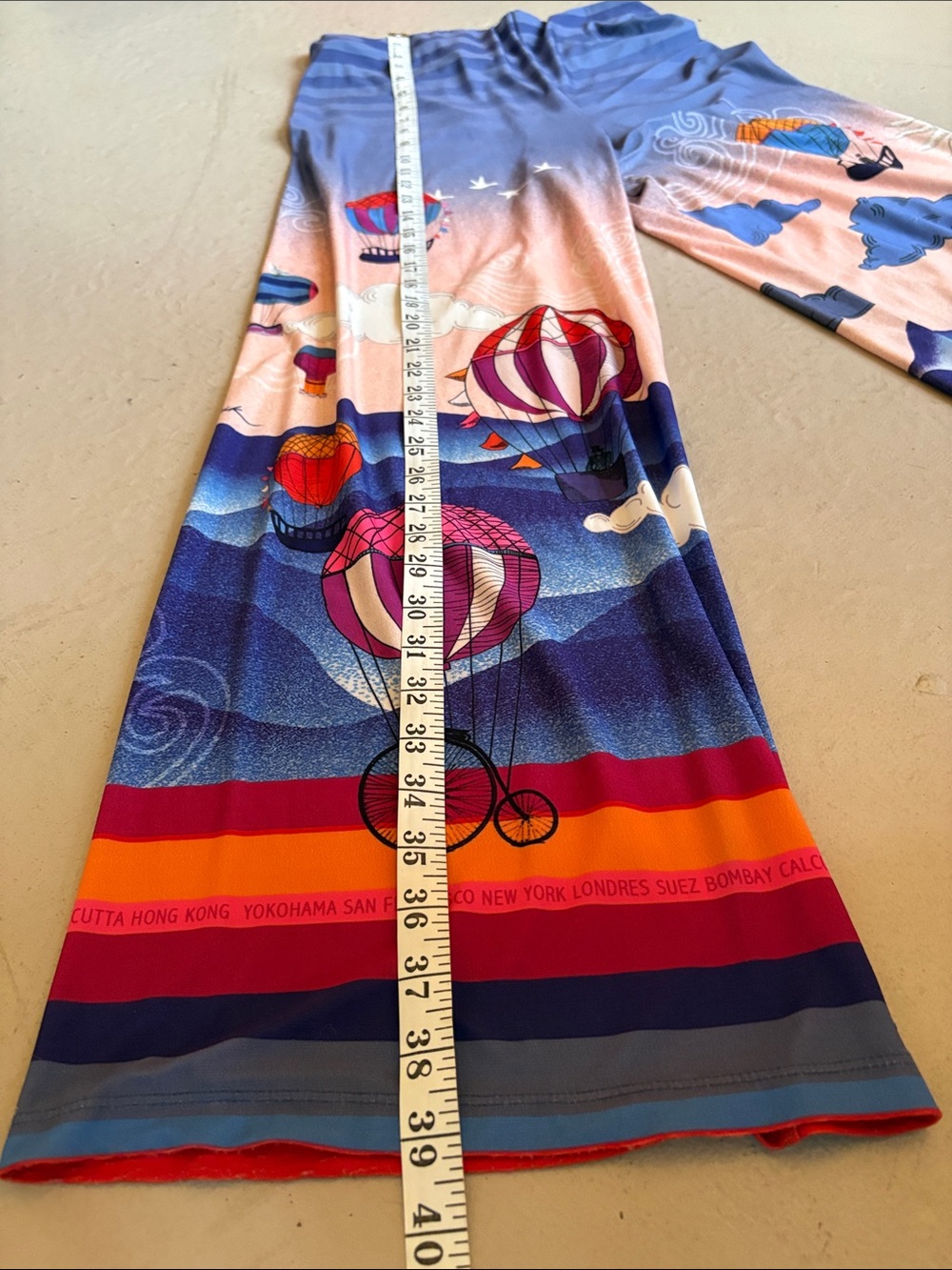 Anatolia Vibrant Color Hot Air Balloon Graphic Print Wide Leg Pants - Picture 15 of 15